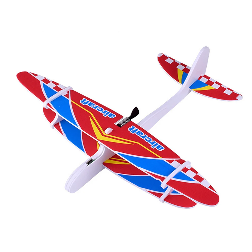 DIY Hand Throw Electric Fly Back Aircraft Airplane Outdoor Launch Glider Plane Rechargeable Glider Education Kids Toy