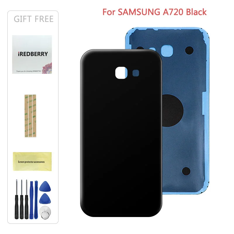 A720 Black Задний Панель Батарея Стекло чехол с крышкой для Samsung Galaxy A3 A320 A520 A7 A720 A720F задняя Батарея чехол - Цвет: A720 Black