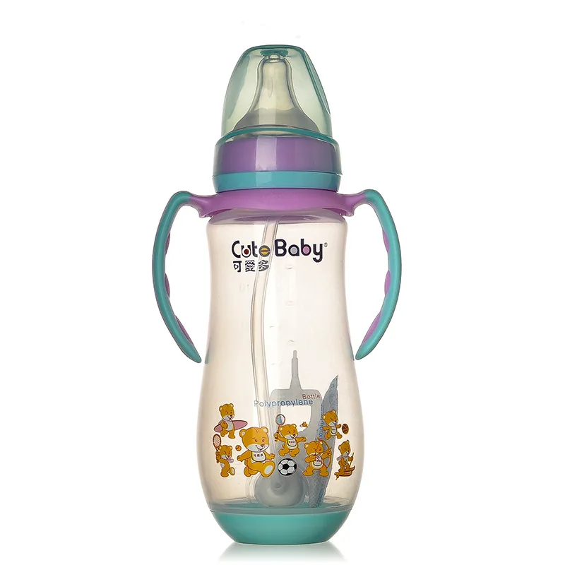 

Baby Products Processing 240ml Standard Neck PP Baby Feeding Bottle with Handle