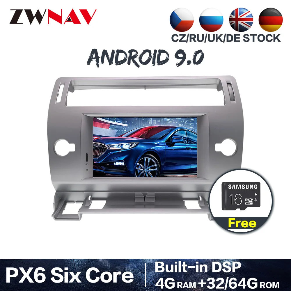 32GB PX6 4+ 64 1 Din Android 9,0 автомобильный dvd-плеер для Citroen C4 Quatre Triumph wifi gps Радио сенсорный экран gps РАДИО wifi карта головное устройство - Цвет: 32GB