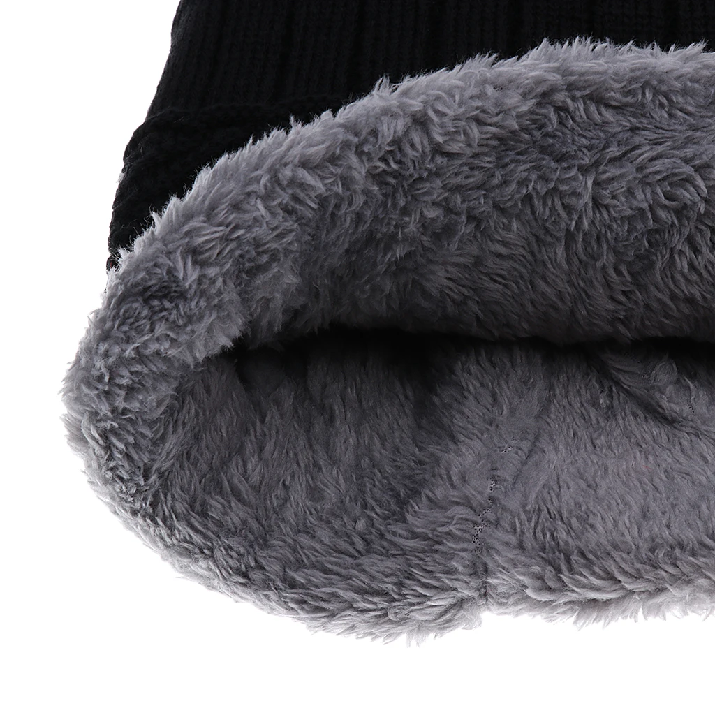 2PCS Men's Women's 2 Sided Beanie Winter Warm Knit Ski Knitted Scarf Hat Windproof Couple Hat Slouchy Hats with Pom Scarves