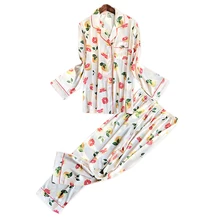 Корейские сексуальные красные шелковые пижамы pomelo satins, наборы, женские пижамы с длинным рукавом и штанами, женские пижамы, новая модная домашняя одежда для женщин