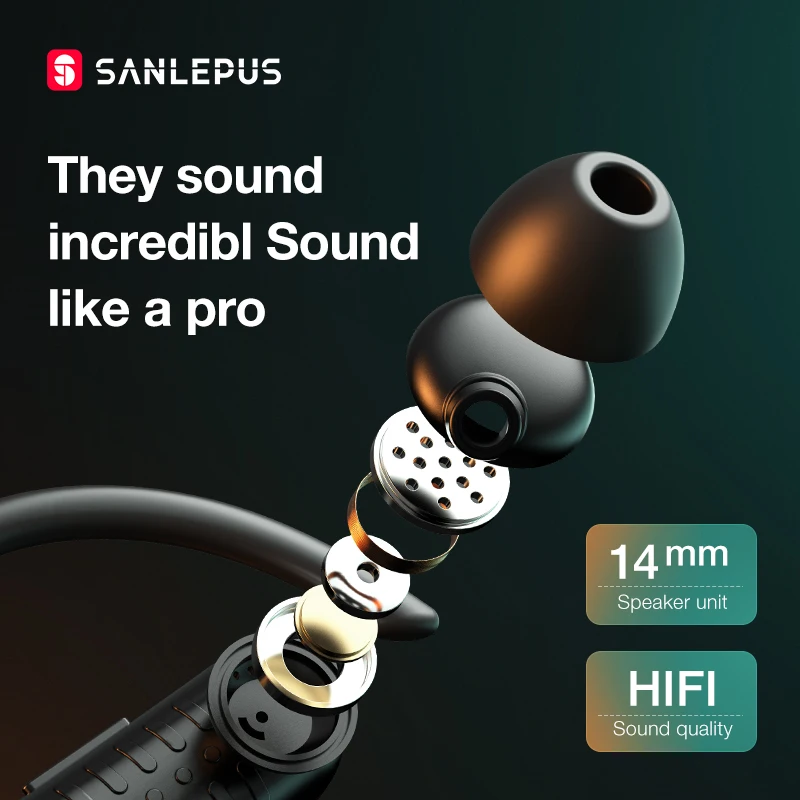 Беспроводные наушники SANLEPUS Bluetooth 5 0 TWS со светодиодным дисплеем гарнитура с