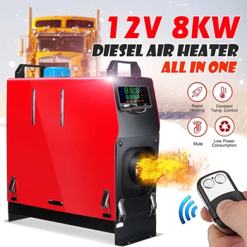 

All in one 12V 24V 1-8KW Adjustable Car diesel Air Heater One Hole Car Heater For Trucks Motor-Homes Boats Bus+LCD key Switch
