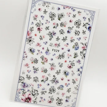 

2pcs Nail Sticker 3D White Flowers Stamen Nail Art Decorations Stickers for Nails Foil Decoraciones Manicure Accessories Tips