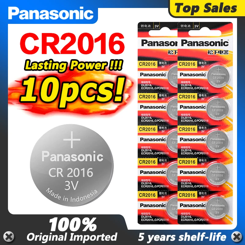 10 шт. оригинальный PANASONIC CR2016 часы 3 в Батарейная Кнопка литий полимерный литиевый