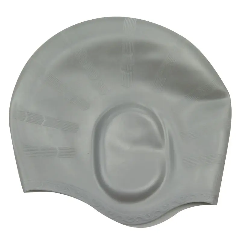 Light Grey Шапочка для плавания для взрослых ming, одноцветная, водонепроницаемая, защита ушей, мягкая, силиконовая, легкая, унисекс, аксессуары для плавания, для плавания, ming cap s - Color: Light Grey
