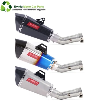 

Motorcycle Full System Muffler Escape Exhaust Middle Link Pipe Accessories Slip On For Yamaha Fazer FZ8 FZ8N FZ800 2010 to 2016