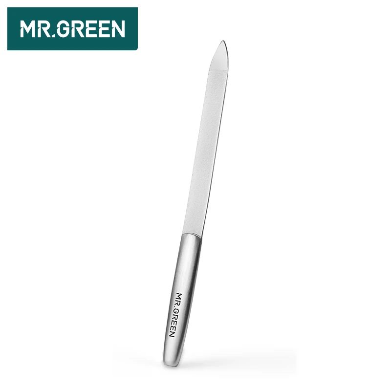 MR. GREEN прочная пилка для ногтей из нержавеющей стали, профессиональная двухсторонняя шлифовальная пилка для ногтей, инструменты для маникюра и дизайна ногтей