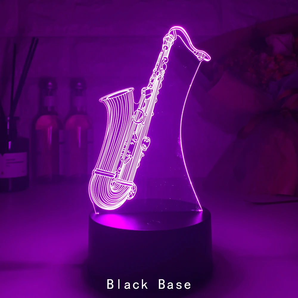 Licht Lampe Saxophon 3D -  Nacht Licht Kinder Musiker Schlafzimmer Lampe