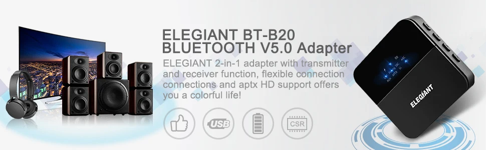 ELEGIANT 3,5 мм AUX для автомобильных наушников bluetooth 5,0 аудио передатчик приемник HD LL адаптер оптический Toslink RCA разъем