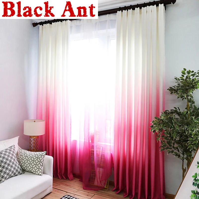 Желтый Шторы для Гостиная градиент однотонные синие занавески на окно Спальня