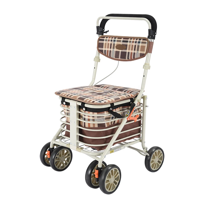 

Shopping Cart for The Elderly Trolleys Can Be Pushed By Car Light Folding, Walking Aid Shopping Cart Convenient Durable
