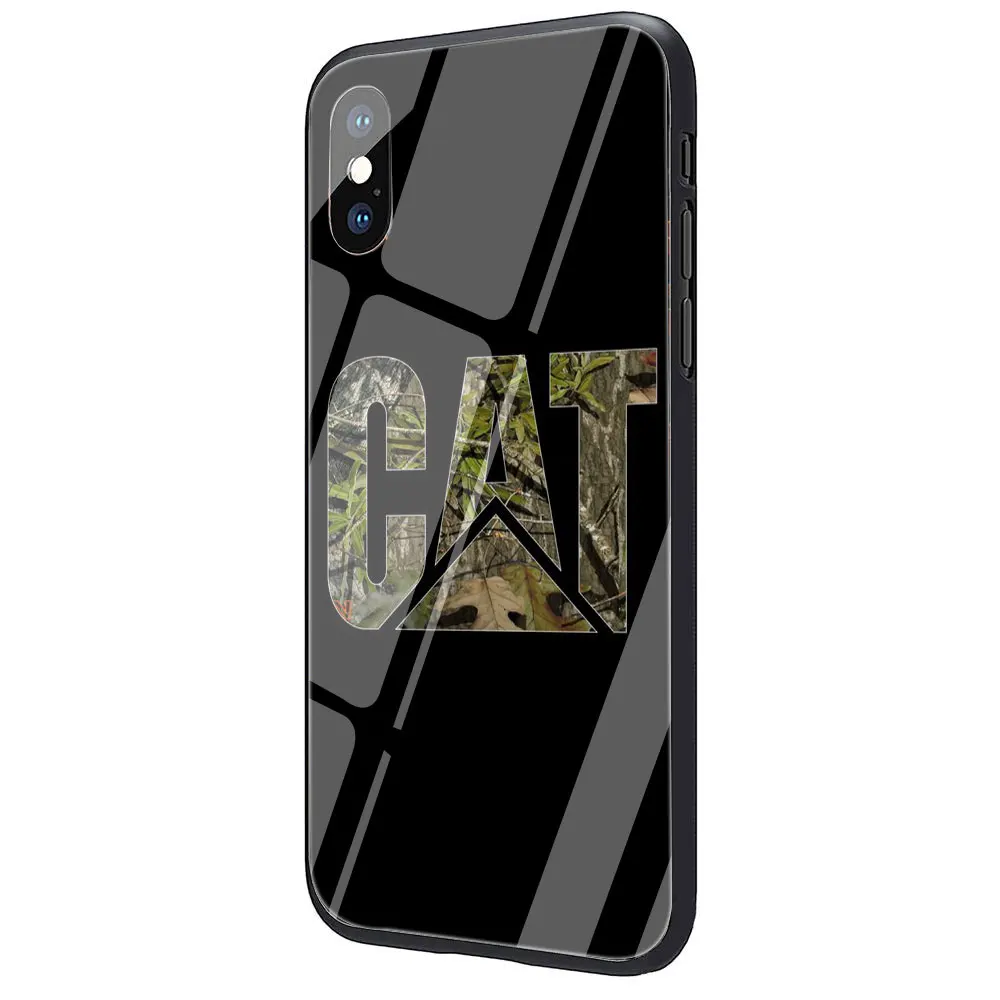 Черный чехол из закаленного стекла с логотипом гусеницы для iPhone 11 Pro X или 10 8 7 6 6S Plus Xr Xs Max - Цвет: G3