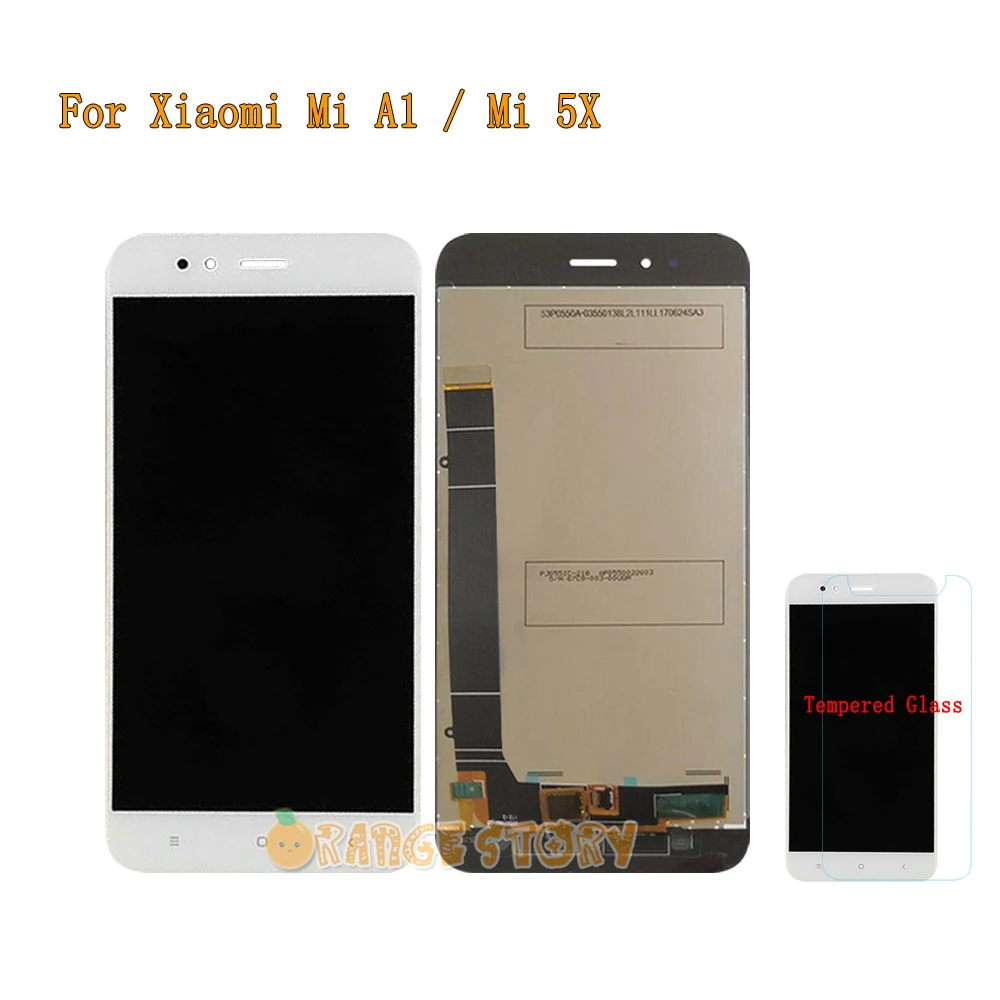Сенсор ЖК-дисплея замена для Xiaomi mi 5x/mi A1 ЖК-дисплей монитор сенсорный экран стекло с заменой рамы - Цвет: White No Frame