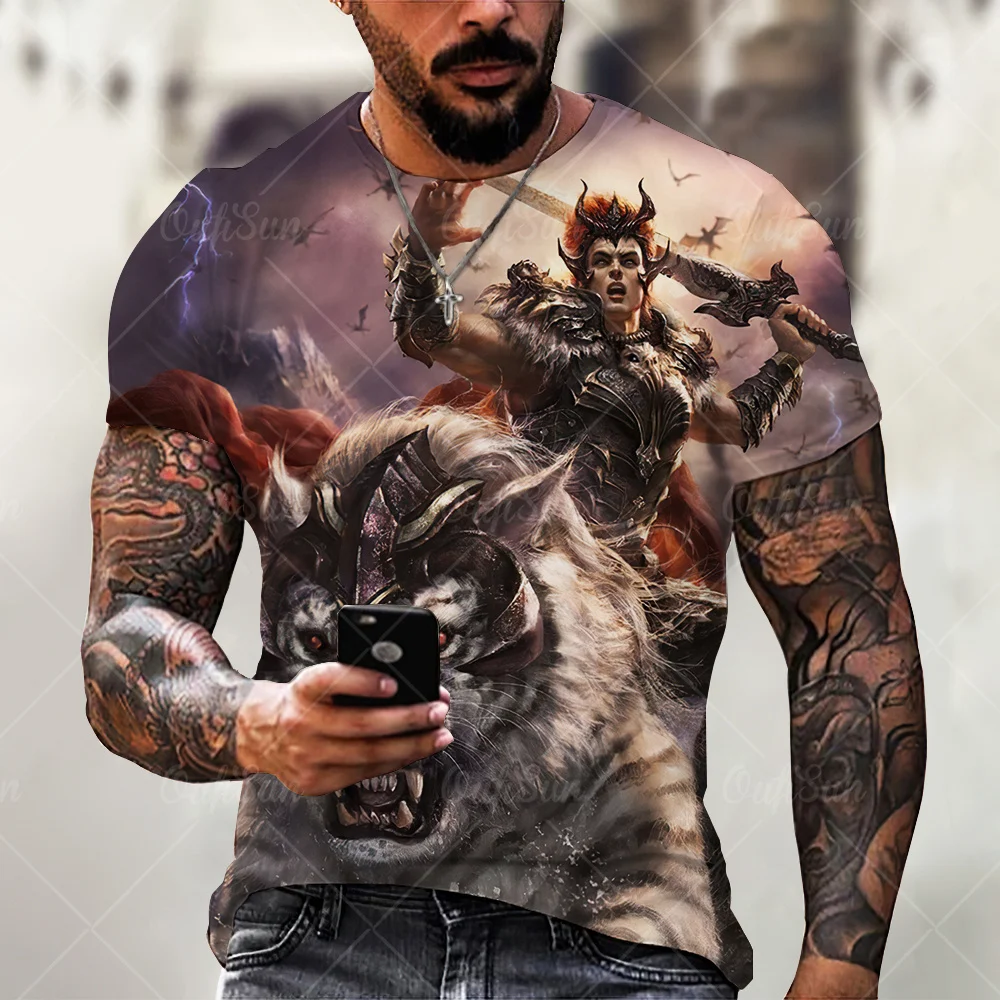 2021 New Fashion Cool T-shirt For Men’s 3D T-shirt Printing lion Short Sleeve Summer Shirt Printing T-shirt