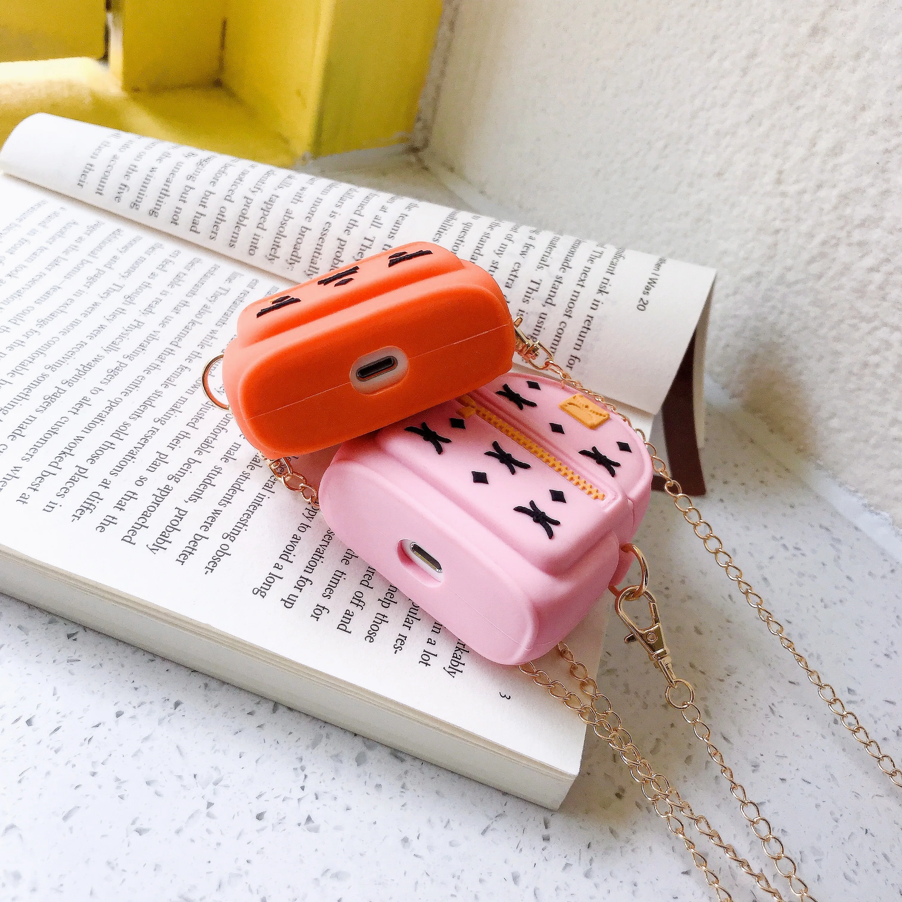 Роскошный 3D сумка с Слинг Airpods чехол для Apple Airpods силиконовый чехол Аксессуары беспроводной bluetooth чехол для наушников коробка Coque
