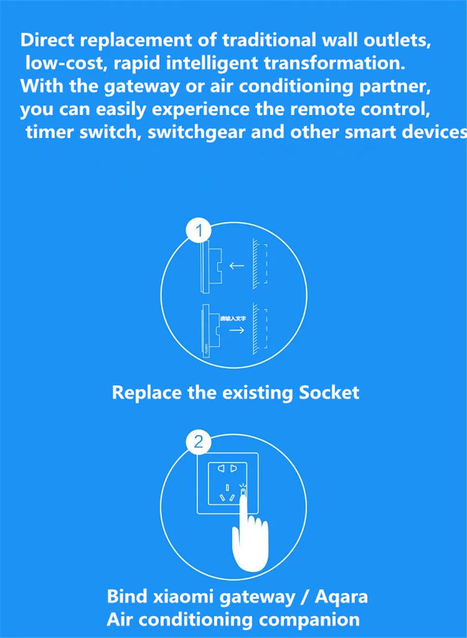 Xiaomi Aqara Mijia умная настенная розетка работает с Zigbee wifi Пульт дистанционного управления беспроводной переключатель работает для Xiaomi умный дом наборы приложение