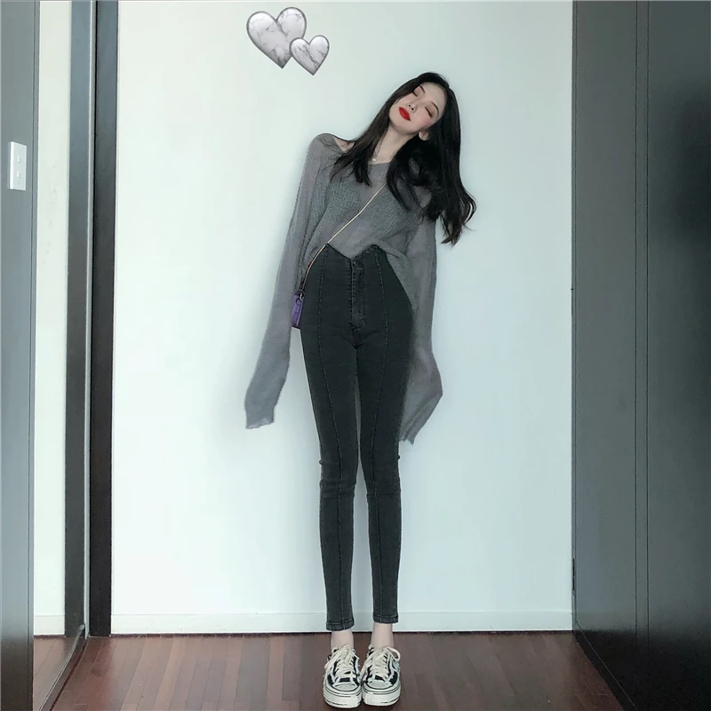 2020 autumn sexy lady jeans skinny legs 