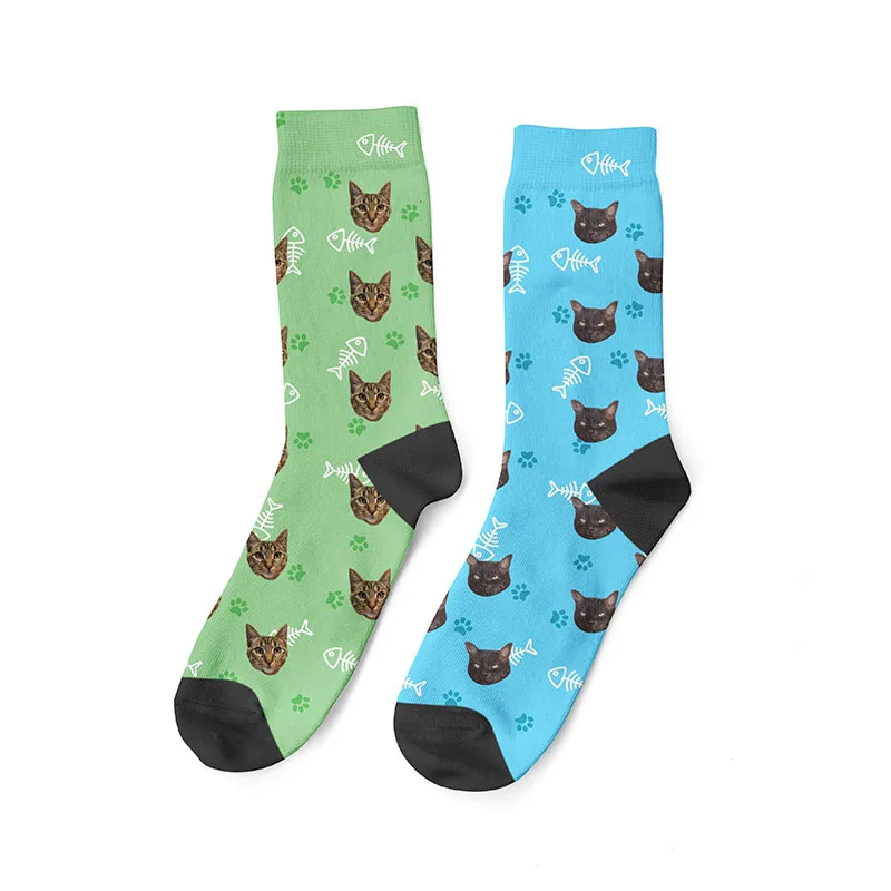 cotton socks for women Hot Factory 3D Custom Personality Long Socks Men Women Winter Funny Pet Dog Cat Fishbone Faces Design Casual Animal Long Socks plus size knee high socks