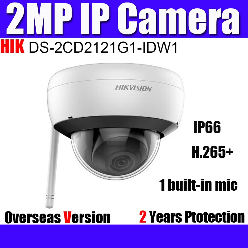 Hikvision DS-2CD2121G1-IDW1 2MP сетевая камера Wi-Fi IR 30 м водонепроницаемая купольная ip-камера с слотом для sd-карты H.265+ камера видеонаблюдения