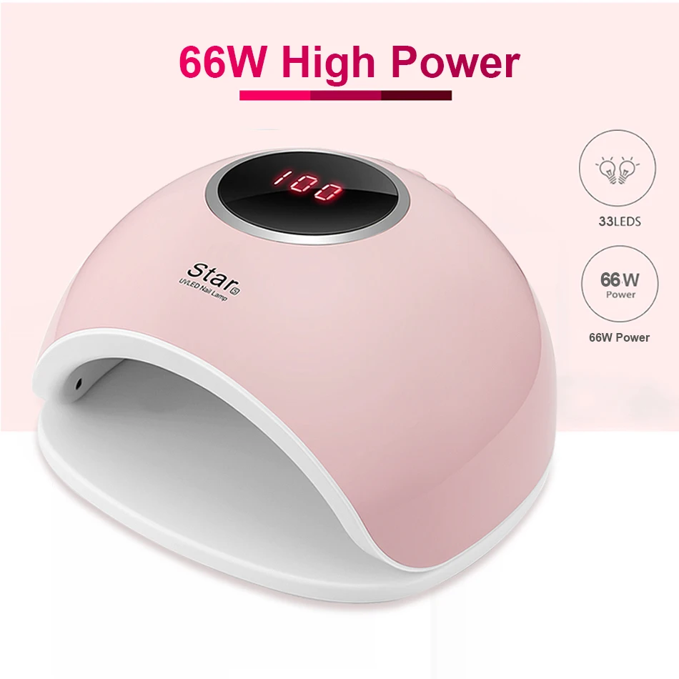 ROHWXY 66 Вт Sun X5 Светодиодный УФ-светильник для ногтей, Сушилка для ногтей, ледяная лампа для маникюра, Гель-лак для ногтей, УФ-лампа, светильник для отверждения ногтей, Гель-лак