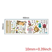 Мультфильм животных Дети Высота Мера наклейка съемные наклейки на стену DIY обои для детского сада дома детская комната украшения