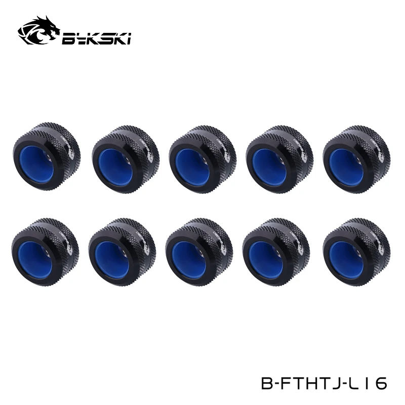 Bykski od Acessórios para Tubos Rígidos Tubo Petg Compressão Manual Adaptador Preto Vermelho Branco Ouro Azul g1 B-fthtj-l16 12×16 mm 10 Pcs