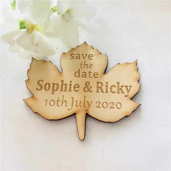 

50pcs/lot Personalized Bride Groom Wood Magnet Party Favor Unique Custom Name Save the Date Couples Wedding Gifts Favor Supplies