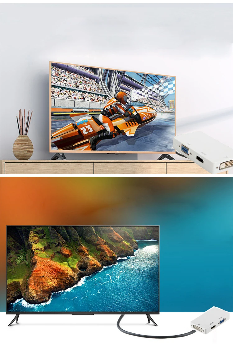 Переходник с дисплейного порта MiniDP на HDMI 4K VGA, HDMI, DVI 3-в-1 Mini DisplayPort для VGA HDMI 4k HDMI, DVI адаптер конвертер кабель для apple macbook pro air mini