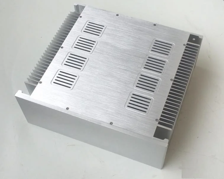 Size:W432 H150 L370 4315A Silver and black All aluminum amplifier chassis/Class A amplifier case/AMP Enclosure / case / DIY box