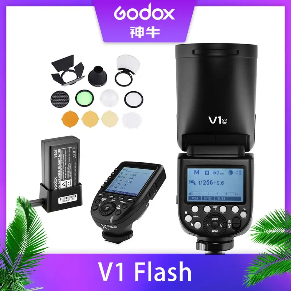 Предварительный заказ Godox V1 вспышка Speedlight для SONY Canon Nikon Fujifilm Olympus камера Фонарик TTL