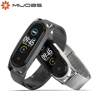 

Mijobs Strap for Mi Band 5 Metal Milanese GT Bracelet for Xiao mi Mi Band 5 4 3 Smart Wristbands