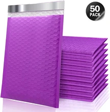 

50pcs Purple Bubble Mailer Poly Padded Mailing Packaging Padding Self Seal Bag Pink Shipping for gift Envelopes Black And White