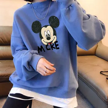 

Cartoon Hoodie Women's 2020 New Style Versatile Mouse Thin Type for Spring Autumn Loose-Fit Sweatshirt Pullover Hoodies