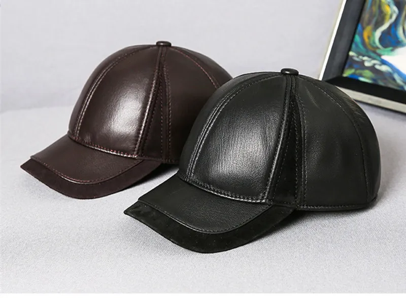 SILOQIN регулируемый размер головы мужские кожаные бейсболки из овчины модная шляпа из натуральной кожи индивидуальные бренды Snapback cap