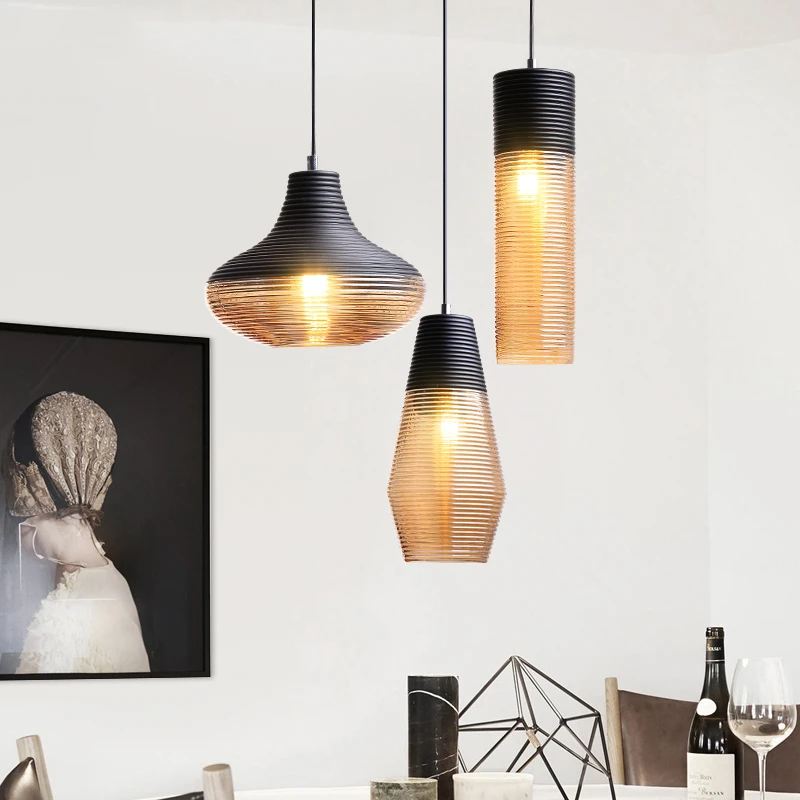 Скандинавский светодиодный подвесной светильник винтажный подвесной светильник стеклянный подвесной светильник для гостиной спальни Лофт промышленный домашний декор для кухни светильники