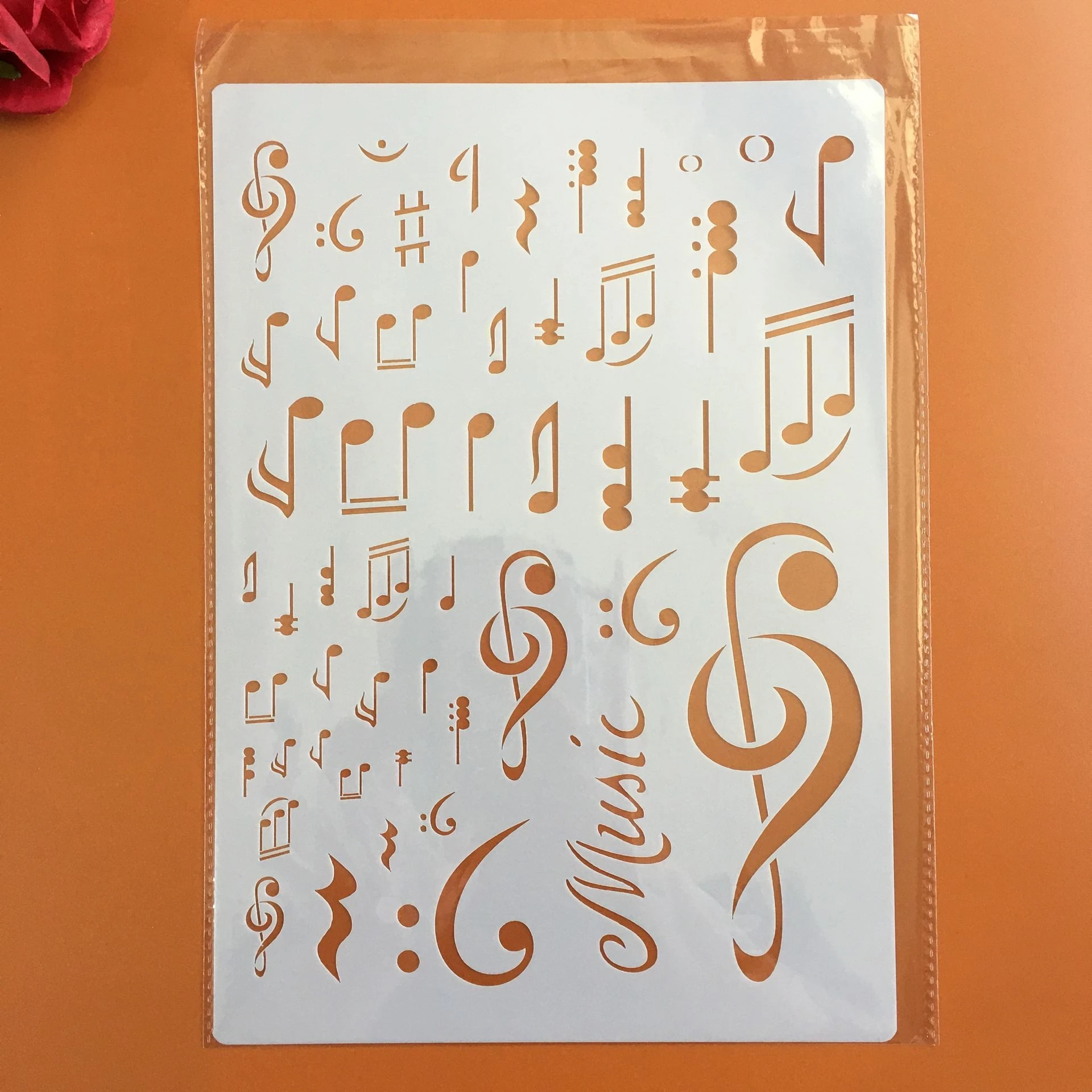 A4 musical note  DIY Stencils Wall Painting Scrapbook Coloring Embossing Album Decorative Paper Card Template,wall letter cake