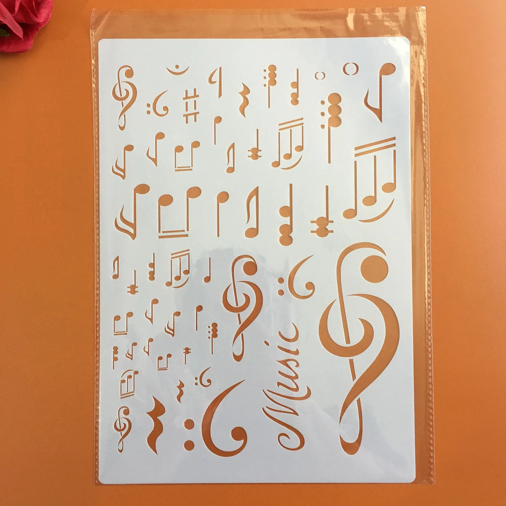 A4 musical note DIY Stencils Wall Painting Scrapbook Coloring Embossing Album Decorative Paper Card Template wall letter cake | Канцтовары