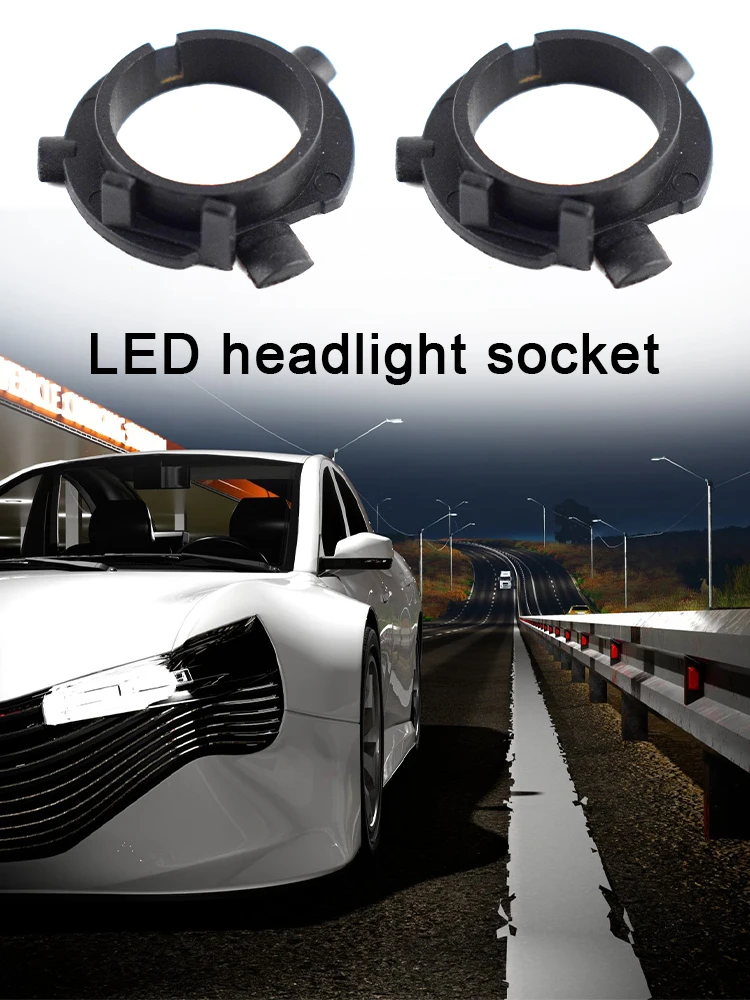 LED H7 Bulb Holder Adapter 2pcs for Hyundai Veloster i30 H7 LED headlight headlamp base adapter for KIA K4 K5 Sorento CEED lamp holder headlight holder led lamp bulb base light bulb socket light holder socket connector plug adapter