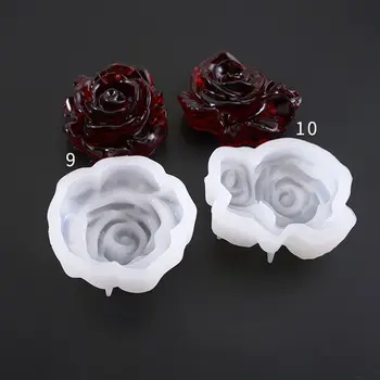 

DIY Jewelry Crystal Epoxy Mould Mirror Three-dimensional Flowers Bright Flower Silicone Mold Making Cake Fondant Handmade Crafts