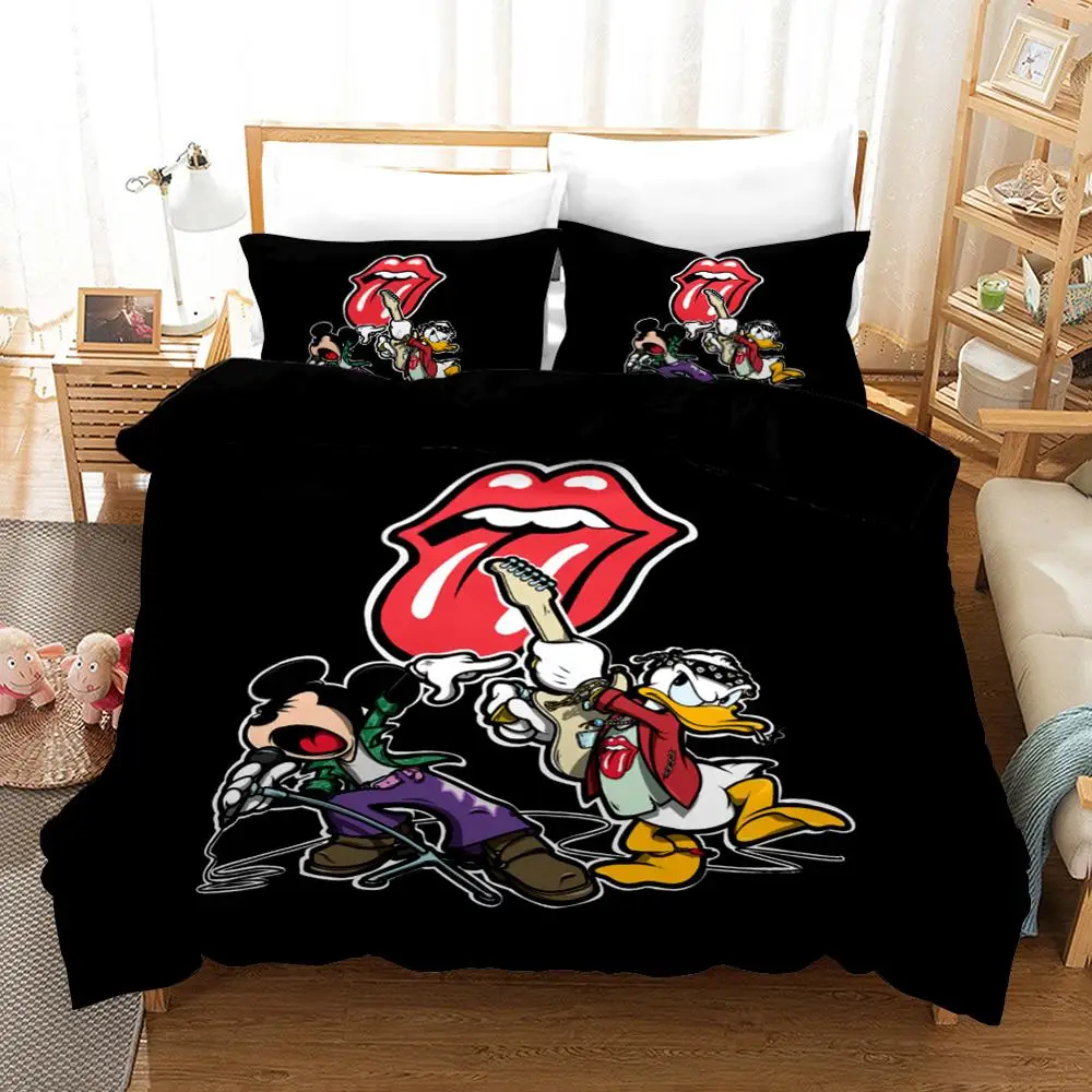Amazing Red Mickey Mouse Bedding Set Twin Size Quilt Duvet Covers for Kids Bedroom Decor Boy's Bedspread Queen King 3 pcs 3D New