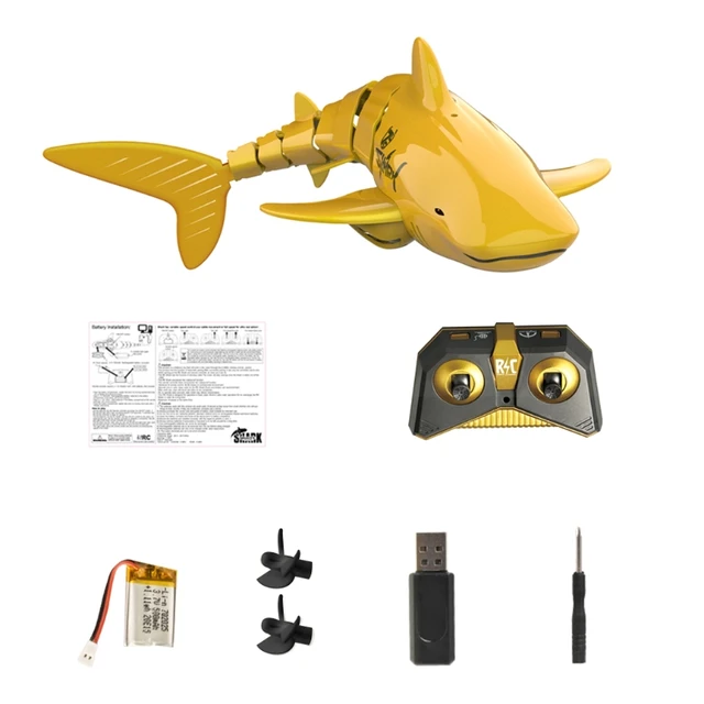 Golden Shark Shaped Boat Model Under Water Boat Novelty Vehicle Remote Control Boat with Flexible Swing 1