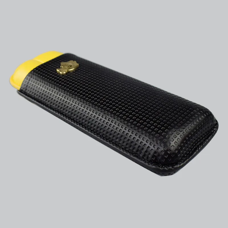 COHIBA чехол для сигар из тисненой кожи с 2 трубками в подарочной коробке
