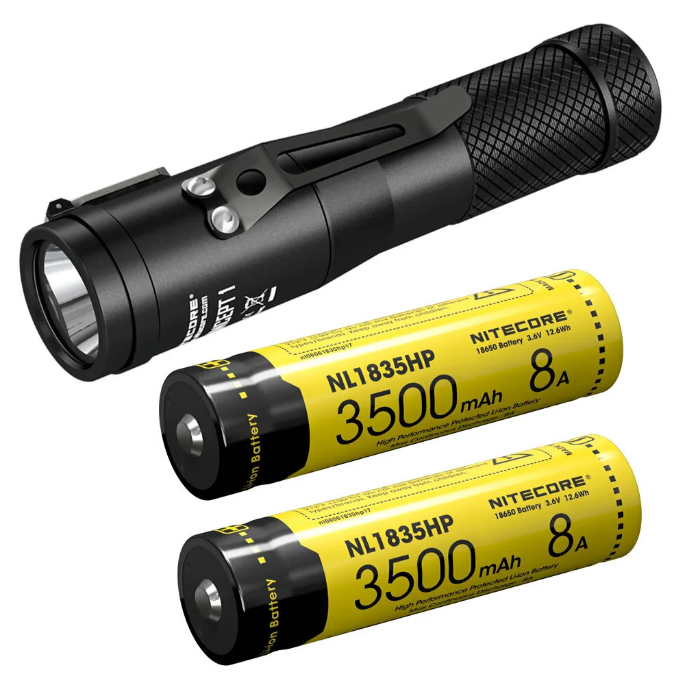 NITECORE C1 концепция 1 тактический флэш-светильник CREE XHP35 HD E2 светодиодный Макс 1800 люмен дальность луча 220 м Магнитный задний светильник - Испускаемый цвет: C1 2X NL1835HP