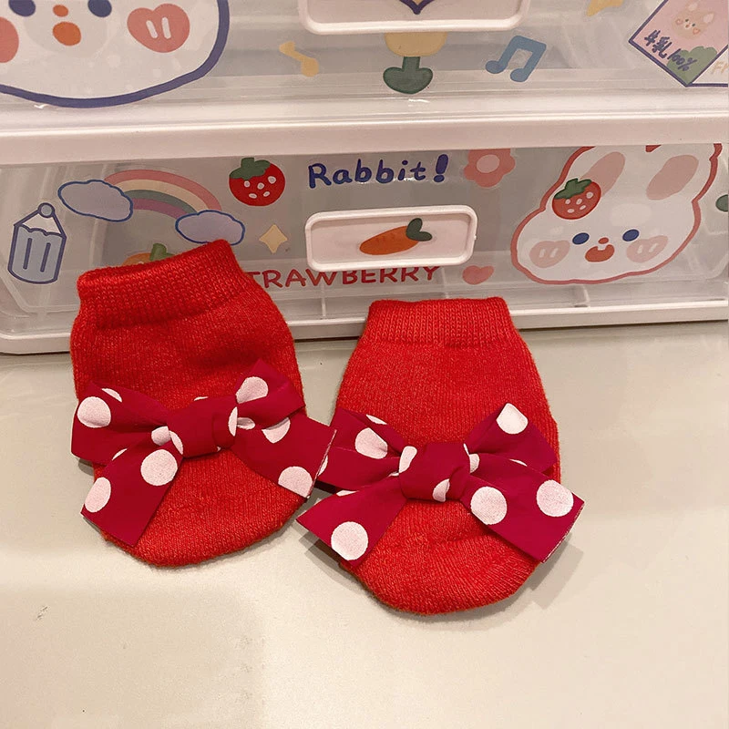 

0-4Years Toddlers Girls Red Socks Big Bows Soft Cotton Baby Ankle Sock Children Socks Anti Slip Infant Floor Sock