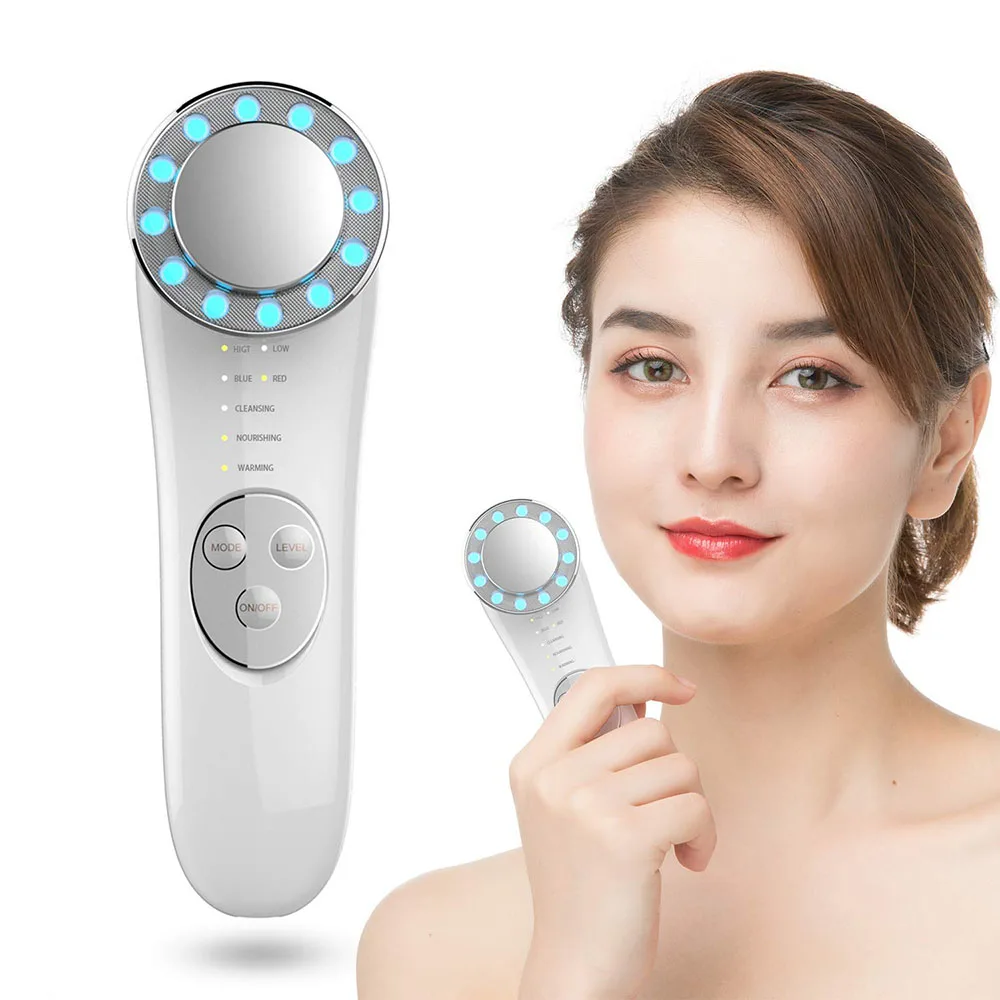 Masajeador Facial 7 en 1 LED, fotón ultrasónico, eliminación de arrugas y estiramiento de la piel, herramienta de cuidado de la piel, dispositivo de belleza