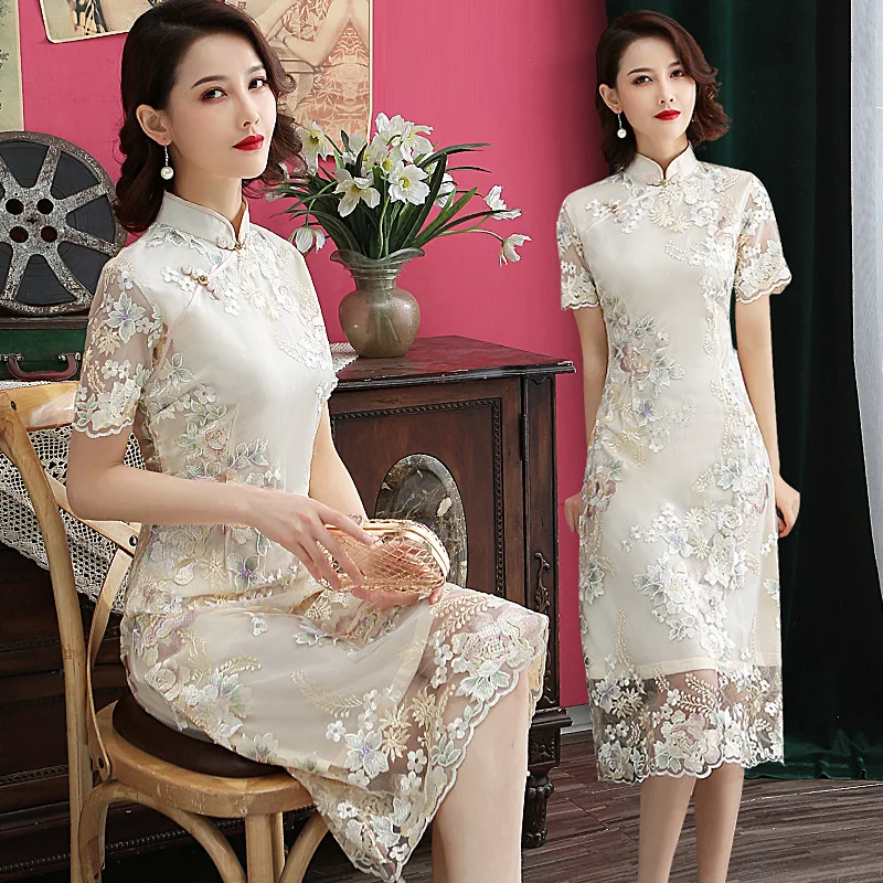 lace qipao