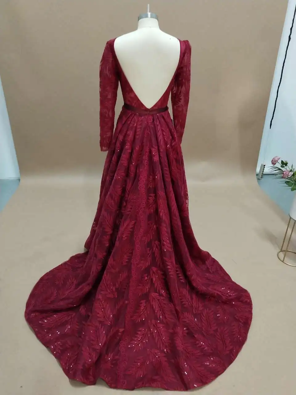 Бордовые Длинные вечерние платья с вырезом лодочкой на молнии Vestido Вечерние платья Abendkleider платья Robe De Soiree Longue