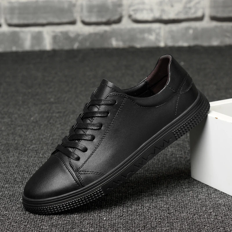 

Flats casual shoes men genuine leather sneakers men fashion shoes male trainers stripe rubber sole non-slip comfortable shoes a4
